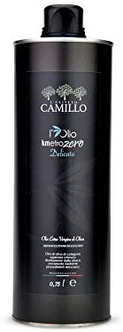 Generico kmetrozero Camillo Olio Extravergine di Oliva 100% Italiano di Puglia prodotto da olive leccino DELICATO 0,75 l Latta