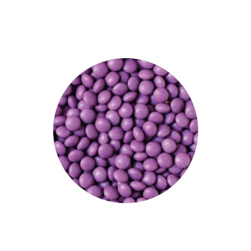 Decora , 2081190 Confezione da 80 g Mini Lenti Cioccolato A Latte Viola Dim. ⌀ 10 mm, Pronte all’uso, Da cospargere direttamente su torte, Con il 60% di cioccolato al latte, Made in Italy