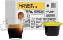 La Capsuleria Caffè EXTRA CREAM, 100% Arabica (100 Capsule) compatibili con Lavazza Blue/Lavazza In Black