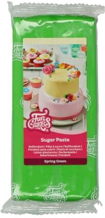 FunCakes Pasta di Zucchero Spring Green: facile da usare, liscia, flessibile, morbida e pieghevole, perfetta per decorare torte, halal, kosher e senza glutine 1000 g