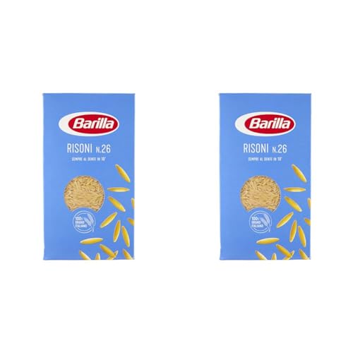 Barilla Pastina Risoni n. 26, Pasta di Semola di Grano Duro 100% Italiano, Ideale per Zuppe, 500 g (Confezione da 2)
