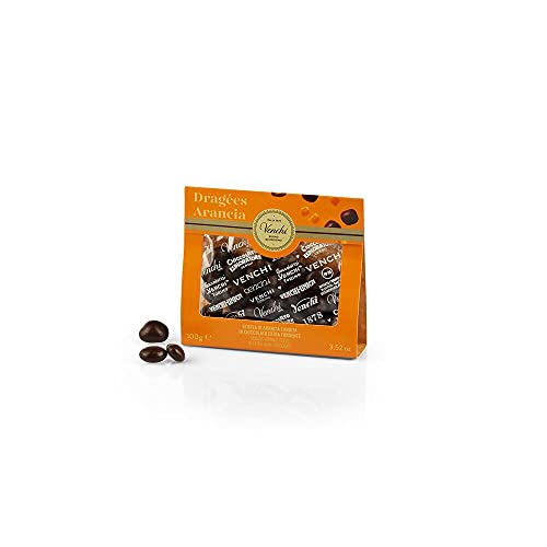 Venchi Scorzone d'Arancia Fondente Scorza di Arancia candita ricoperta di Cioccolato Fondente 56%, 100g Vegano Senza Glutine