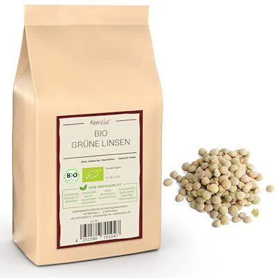 Kamelur 1kg BIO lenticchie verdi secche legumi secchi BIO senza additivi lenticchie secche verdi in confezione biodegradabile