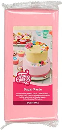 FunCakes Pasta di Zucchero Sweet Pink: facile da usare, liscia, flessibile, morbida e pieghevole, perfetta per decorare torte, halal, kosher e senza glutine 1000 g