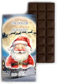 Generico Un Dolce Pensiero per Te" Tavoletta di Cioccolata Personalizzata con Foto Idea Regalo Natalizia Buon Natale Bambini Fidanzati Festa Cioccolato Al Latte o Fondente 100gr. Made in Italy (Al Latte)