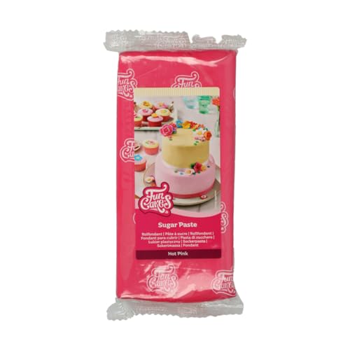 FunCakes Pasta di Zucchero Hot Pink: facile da usare, liscia, flessibile, morbida e pieghevole, perfetta per la decorazione di torte. Senza glutine 1000 g