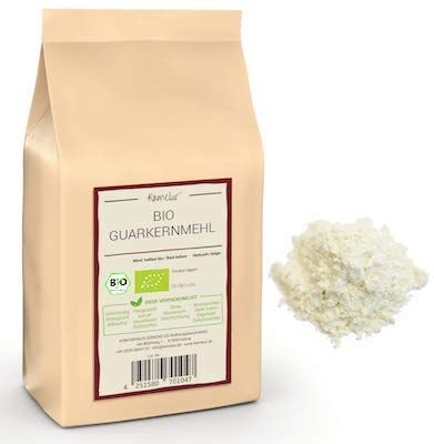 Kamelur 500g gomma di guar BIO in polvere, guar gum powder low carb come addensante e legante naturale farina di semi di guar BIOin confezione biodegradabile