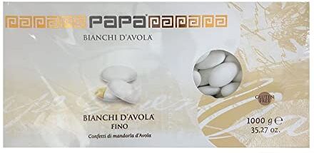 Generico CONFETTI PAPA alla Mandorla Italiana AVOLA linea Fino confezione da 1 KG vola pelata e finissima di calibro: 35/36 Ideali per le cerimonie