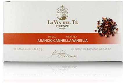 Via Tisana all'Arancia, Cannella e Vaniglia, Carcadè Aromatizzato, Astuccio con 20 Filtri da 2,5g 50g