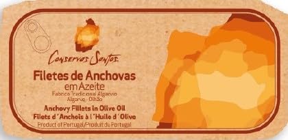 Generic Conservas Santos Filetto di Acciughe All'Olio di Oliva/Prodotto Gourmet del Portogallo 5 x 50 gr Pack