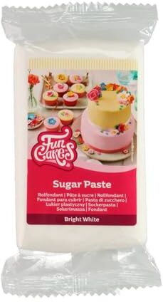 FunCakes Pasta Di Zucchero Bright White: Facile Da Usare, Liscia, Flessibile, Morbida E Pieghevole, Halal, Kosher E Senza Glutine. 250 Gr, Vaniglia, ‎12 x 7 x 2.5 cm 0.27 grammi