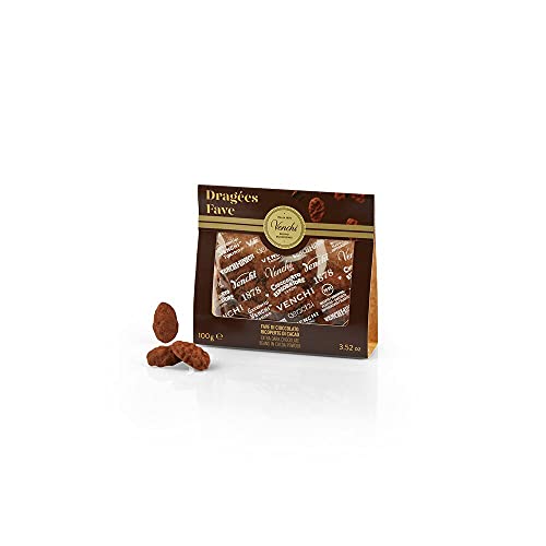 Venchi Fave Cuor di Cacao in Sacchetto Cioccolato Extra Fondente 75% ricoperto con Polvere di Cacao, 100g Vegano Senza Glutine
