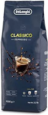 DeLonghi Caffè in Chicchi Classico DLSC616, Caffè in Grani 50% Arabica e 50% Robusta per Espresso, Cappuccino, Latte Macchiato, Tostatura Media, Gusto Delicato, Aroma Intenso, Confezione da 1 kg