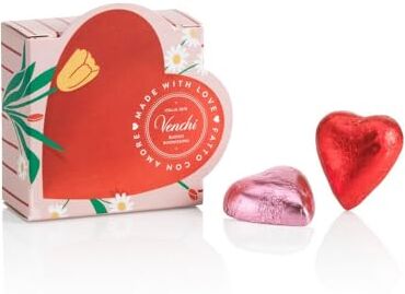 Venchi Collezione San Valentino Scatola Regalo Cuore con Cioccolatini al Latte e Extra Fondenti 75%, 40 g Idea Regalo Senza Glutine