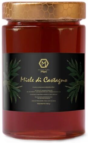 Generic APICOLTURA MORI Miele di Castagno 1 kg Italiano Zona di produzione: Valsesia, Piemonte Raccolto: Giugno Luglio, Aroma intenso e pungente, Colore ambrato scuro, Sapore intenso e amarognolo