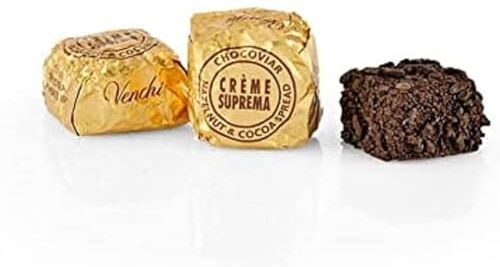 Venchi Cubotto Chocoviar Crème Suprema Cioccolatini ripieni di Crema Spalmabile Suprema con Cacao e Nocciola Piemonte I.G.P. sfusi Confezione da 1kg Senza Glutine