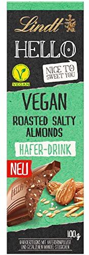 Lindt HELLO Vegan Roasted Salty Almonds (cioccolato vegano senza lattosio con mandorle & sale) 100g x 12 (1200g)