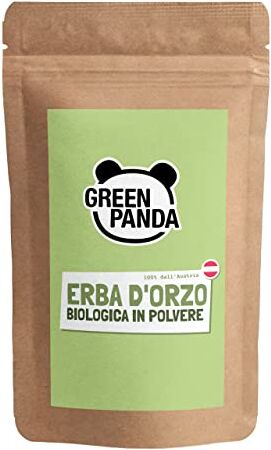 Panda ® erba d'orzo biologica in polvere dall'Austria   Erba dorzo bio in polvere senza glutine in una scatola di cartone sostenibile   per frullati verdi   clorofilla da bere   500 g