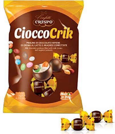 CRISPO Praline Cioccolato  CioccoCrik Crema al Latte e Arachidi Confettate 500g