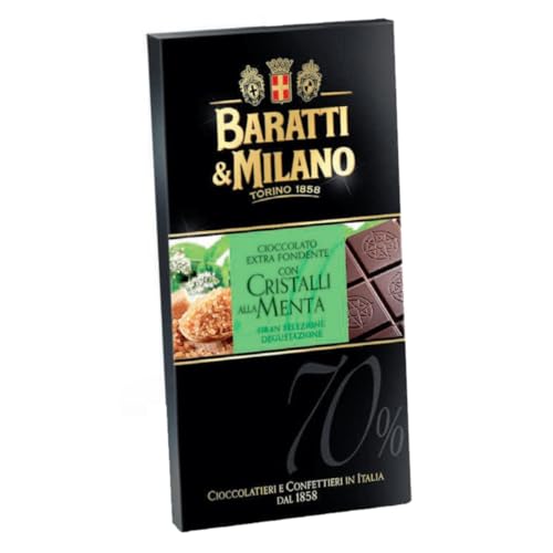 Generic Tavoletta Cioccolato Fondente 70% Baratti & Milano Cristalli di Menta 3 x 75 g
