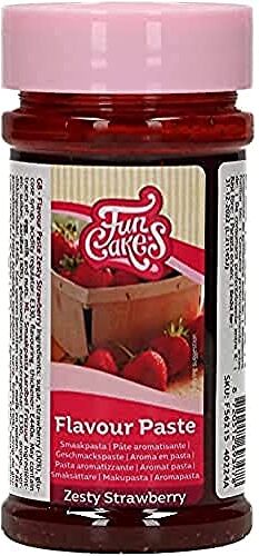 FunCakes Pasta Aromatizzante Fragola Acidula: aromi alimentari, ottimo gusto, perfetto per decorare torte, adatto per pastelle e ripieni. 120 gr.