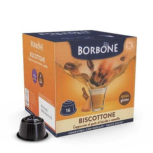 CAFFÈ BORBONE 64 Capsule Compatibili con Nescafe Dolce Gusto Biscottone Bevanda al Gusto Biscotto l' Emporio del Caffè