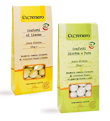 Generico Cuorenero Confetti Senza Glutine: 1 x Limone, 1 x Ricotta e Pera 2 x 150 Grammi