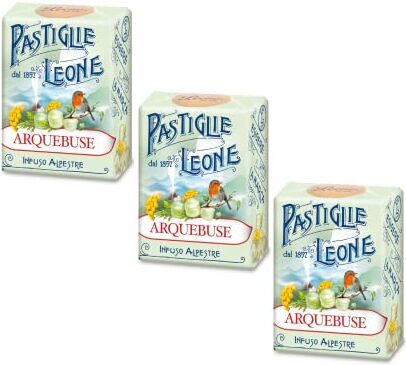 Generico Pastiglie Leone®   3 Astucci Gusto Arquebuse Infuso Alpestre   Caramelle Astuccio Leone® 3 x 30 Gr