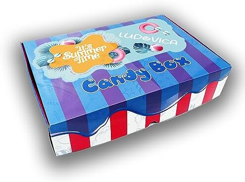 Generico It's Summer Time" Candy Box Ape Ice Scatola da 1kg Di Caramelle Gommose Frizzanti Zuccherate Personalizzata Scegli 6 Gusti Idea Regalo Amici Fidanzati compleanno Estate Ferragosto Falò Vacanze