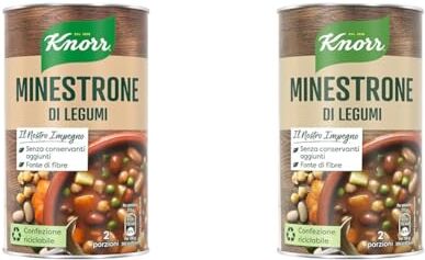 Knorr Minestrone di Legumi, Piatti Pronti  con Ingredienti Naturali, Senza Coloranti e Senza Conservanti Aggiunti, Fonte di Fibre, Vegano, Confezione da 1500ml