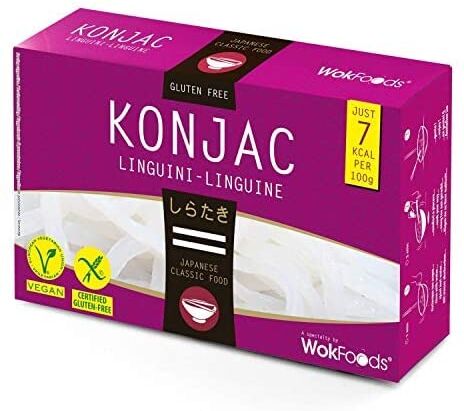 Generico WokFoods Konjac Linguine Preparato Alimentare con Farina di Konjac Classico Cibo Giapponese 1 x 300 Gr (Peso sgocciolato 200 Gr)