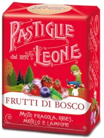 Generico Caramelle Dure Pastiglie Leone Gusto Frutti di Bosco Pacchetto da 30 g (18 Pezzi Espositore)