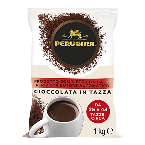 Perugina Cioccolata Completa Preparato per Bevanda al Cacao Magro per macchina automatica in polvere, Busta 1 kg