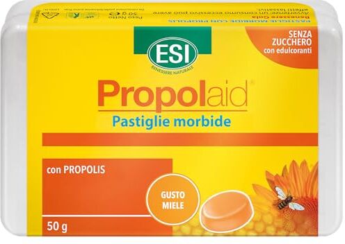 ESI Propolaid Pastiglie Morbide, Caramelle Gola Gusto Miele Con Propolis, Azione Balsamica E Antinfiammatoria, Senza Glutine E Vegetariane, 50 G