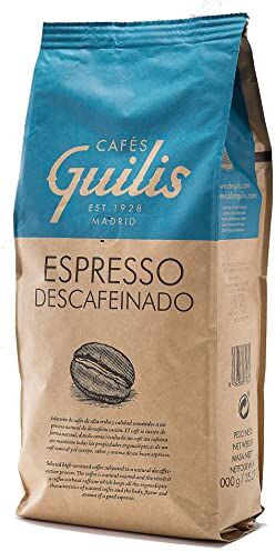 CAFES GUILIS DESDE 1928 AMANTES DEL CAFE Caffè Decaffeinato in grani Alta qualità chicchi di caffè i 100% Arabica 1 Kg