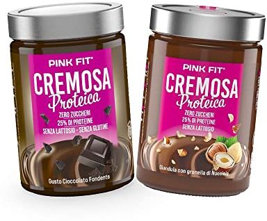 PROACTION PINK FIT CREMA PROTEICA ZERO ZUCCHERI 25% PROTEINE SENZA LATTOSIO SENZA GLUTINE 300G GUSTO GIANDUIA CON GRANELLA NOCCIOLA