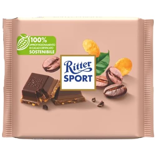 Generic Tavoletta Ritter Sport Fondente Caffe' Crisp Cioccolato Fondente con Cornflakes 3 x 100 g