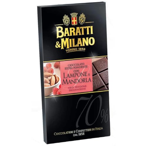 Generic Tavoletta Cioccolato Fondente 70% Baratti & Milano Lampone e Mandorla 3 x 75 gr