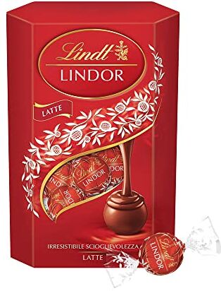 Lindt Lindor Praline di Cioccolato al Latte 16 Cioccolatini, Confezione 200g