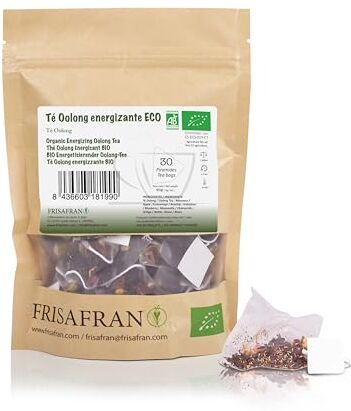 FRISAFRAN Tè Oolong energizzante Biologico in piramidi   30Uds   Purificante   Antiossidante   Tè Oolong   Oolong Tea   Oolong   Te' Oolong   The Oolong   Tea Oolong   The Oolong