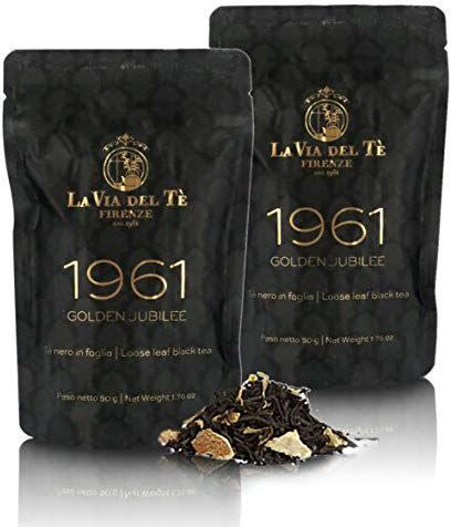 Via Miscela 1961 Golden Jubilee, Tè Nero Fruttato, Sacchetto da 50g (confezione da 2 pezzi)