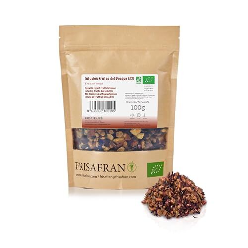 FRISAFRAN Infuso di frutti di bosco biologico   Rilassante   Ricco di vitamine   100Gr   Infuso di frutti di bosco   Tisane frutti di bosco   Tisana frutti di bosco   Tisana ai frutti di bosco