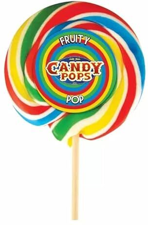 Generic Giant Swirl Rainbow Lollipop 75g – Pasticceria artigianale – Grande caramella fruttata – Albero di Natale dolce – Riempitivo ideale per calza