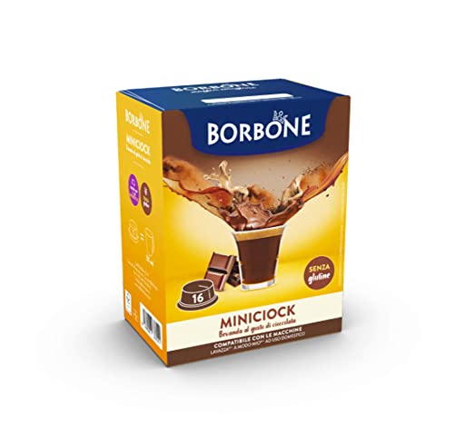 CAFFÈ BORBONE MiniCiock, Bevanda al gusto di Cioccolato 96 capsule (6 confezioni da 16) Compatibili con le Macchine ad uso domestico Lavazza