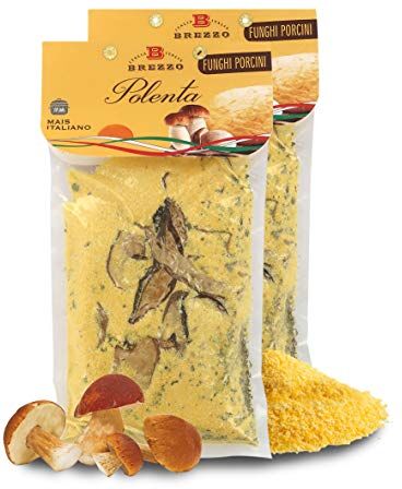 Brezzo 2 Confezioni Di Farina Per Polenta Ai Funghi Porcini, Mais Italiano, Singolo Pacchetto: 300 Grammi