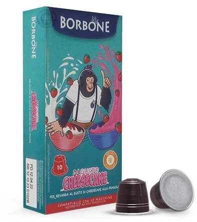 CAFFÈ BORBONE 60 Capsule Caffe Borbone Compatibili con Nespresso Cheesecake Bevanda al Cioccolato Bianco e Fragola L' Emporio del Caffè