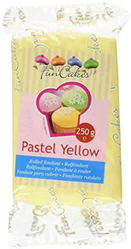 FunCakes Pasta di Zucchero Giallo Pastello, 250 gr Confezione da 4