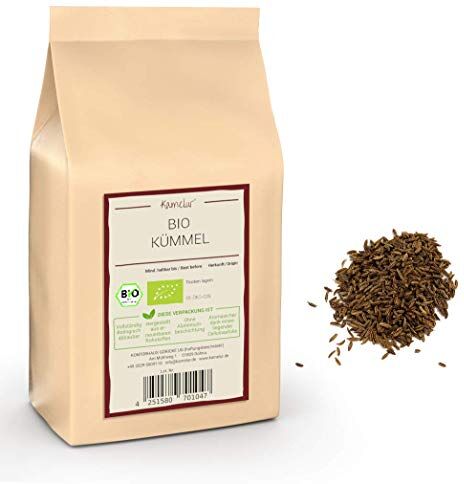 Kamelur 250g di carvi intero BIO semi di cumino intero biologico altamente aromatico, senza additivi perfetto come un cumino calmante in confezione biodegradabile