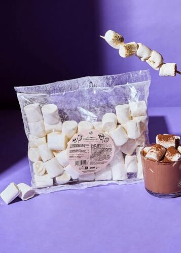 KoRo Marshmallow vegan 500 g Marshmallow extra grandi Morbidi e dolci Vegan Delicato aroma di vaniglia