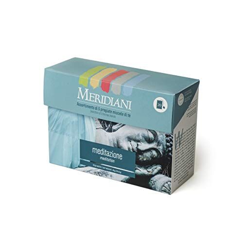 Meridiani MEDITAZIONE Una raffinata selezione di 5 pregiate miscele di Tè Confezione da 20 filtri assortiti in tessuto bio
